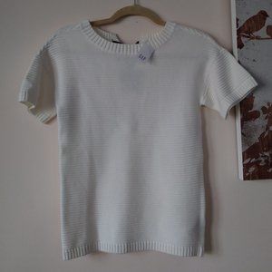 NWT Gap women's white sweater short sleeve